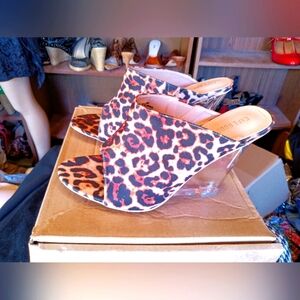 Leopard print wedges